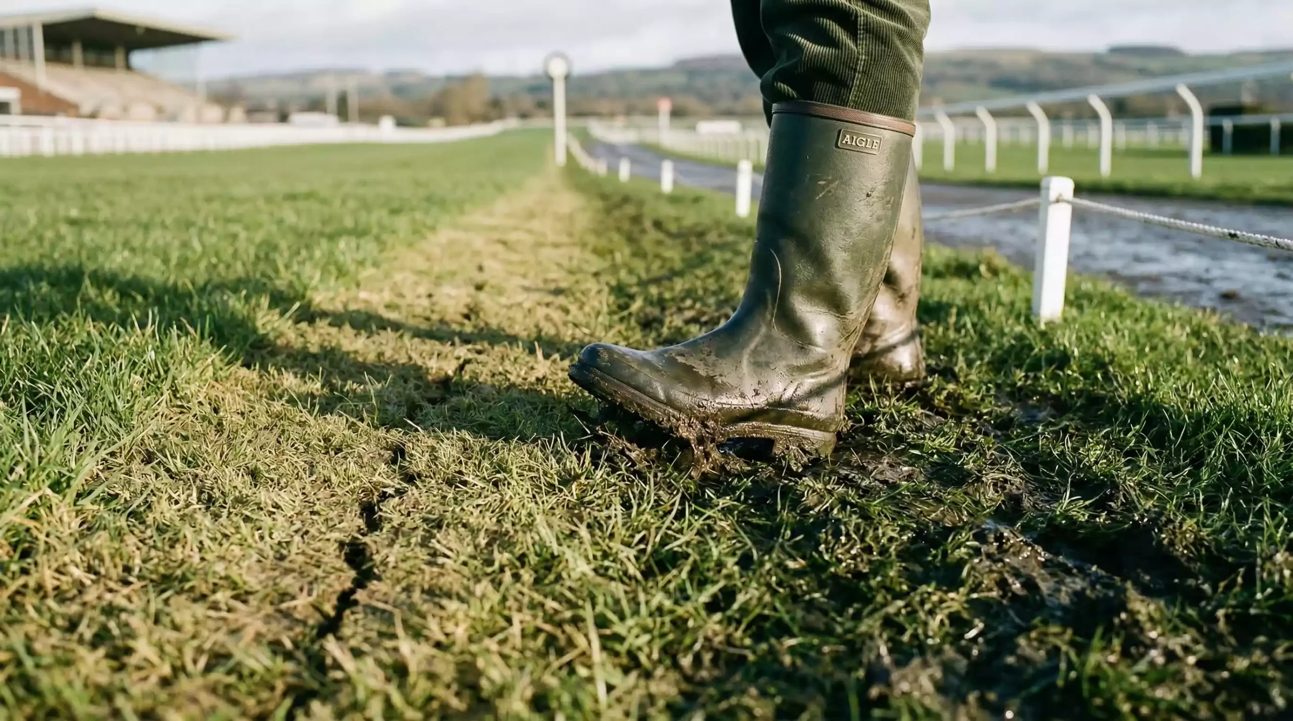 Going conditions on horse racing turf track